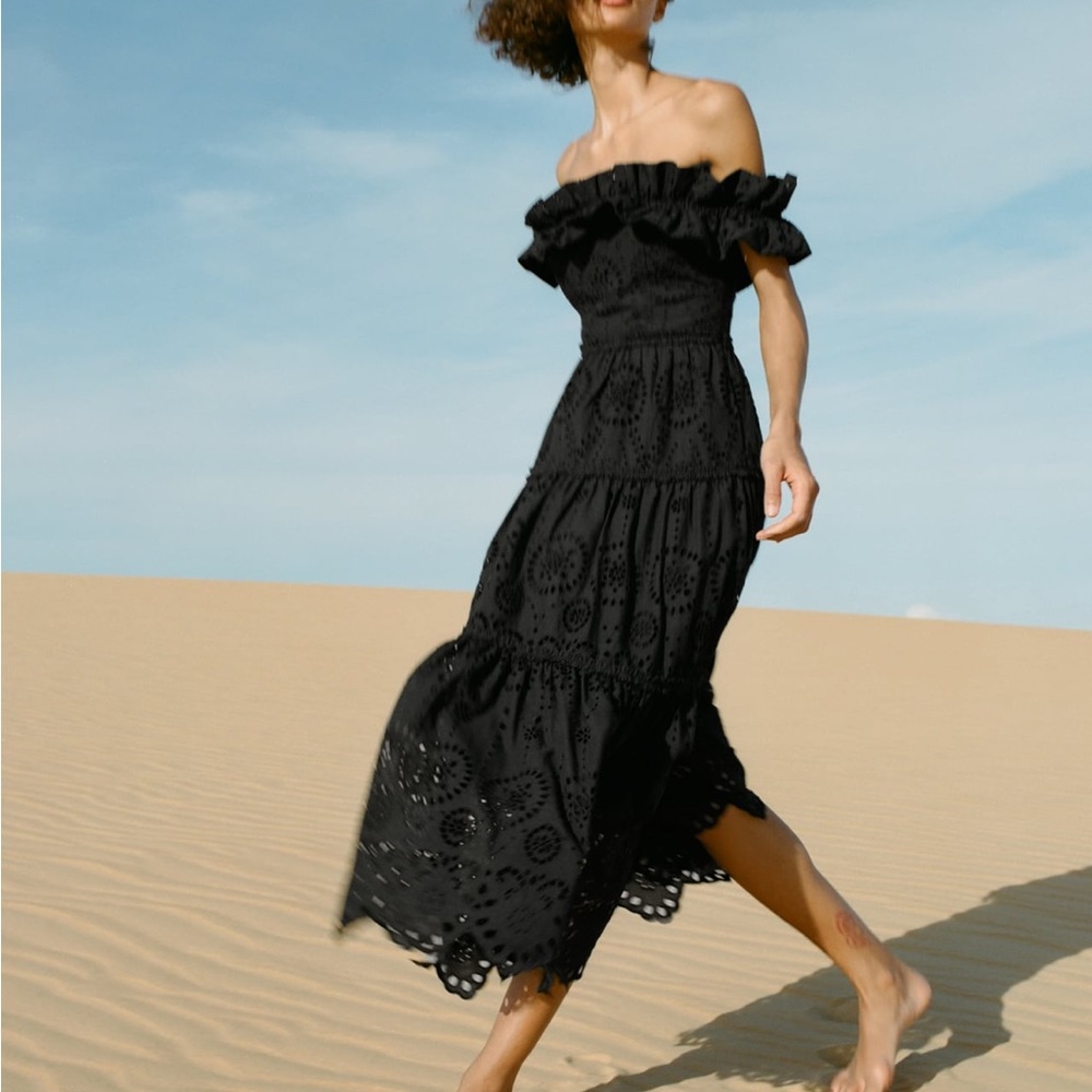 Zara embroidered midi dress - sold out! NWT!